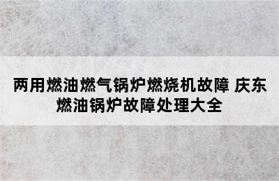 两用燃油燃气锅炉燃烧机故障 庆东燃油锅炉故障处理大全